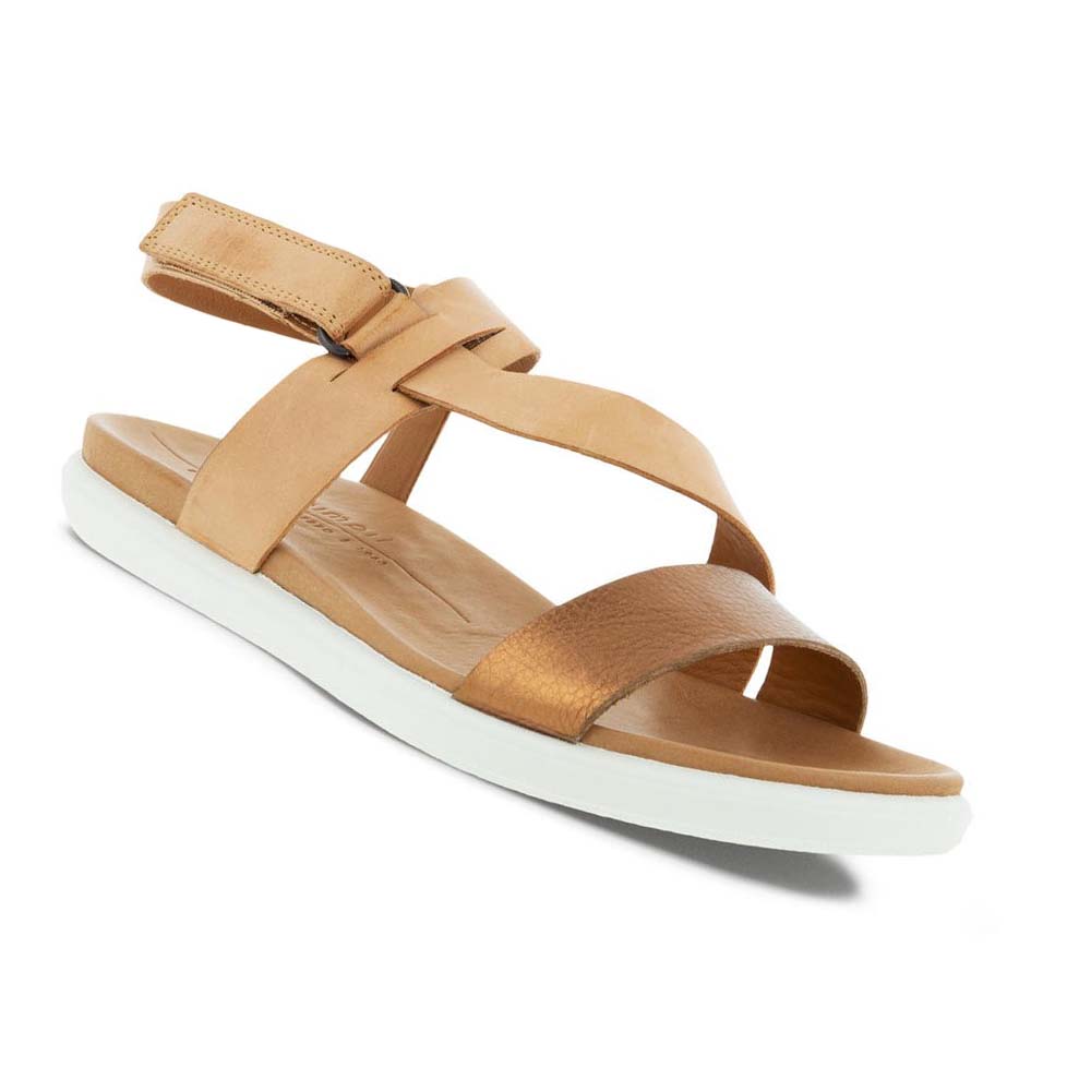 Women's Ecco Simpil Flat Sandals Brown | USA 192EBC